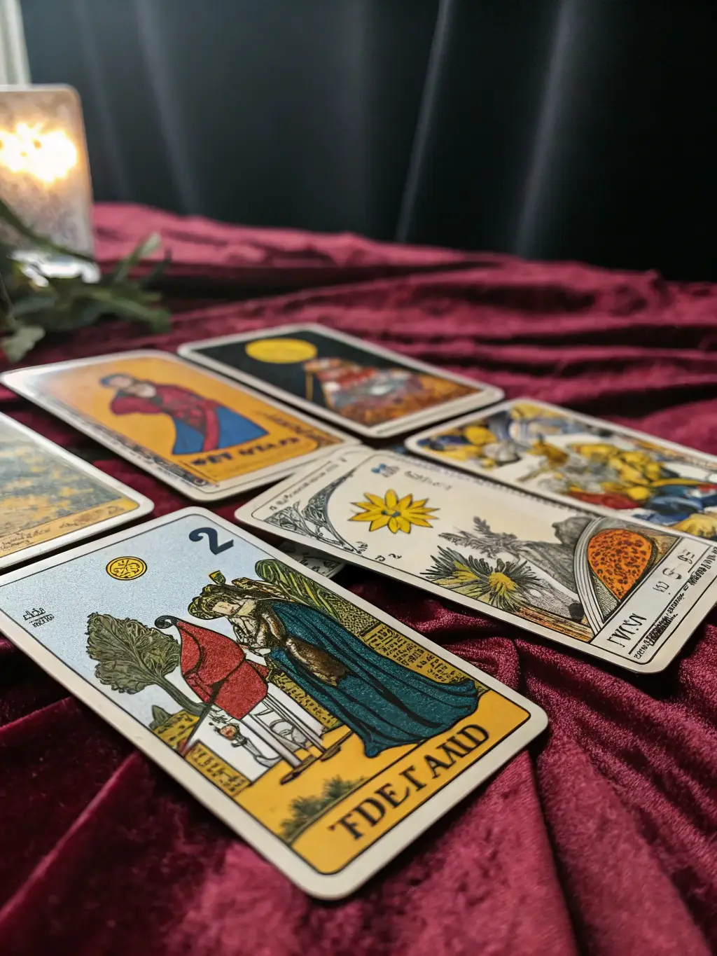 A cosmic, expansive image of a complex tarot spread with many cards, set against a backdrop of stars and galaxies, representing the Life Path Deep Reading package.