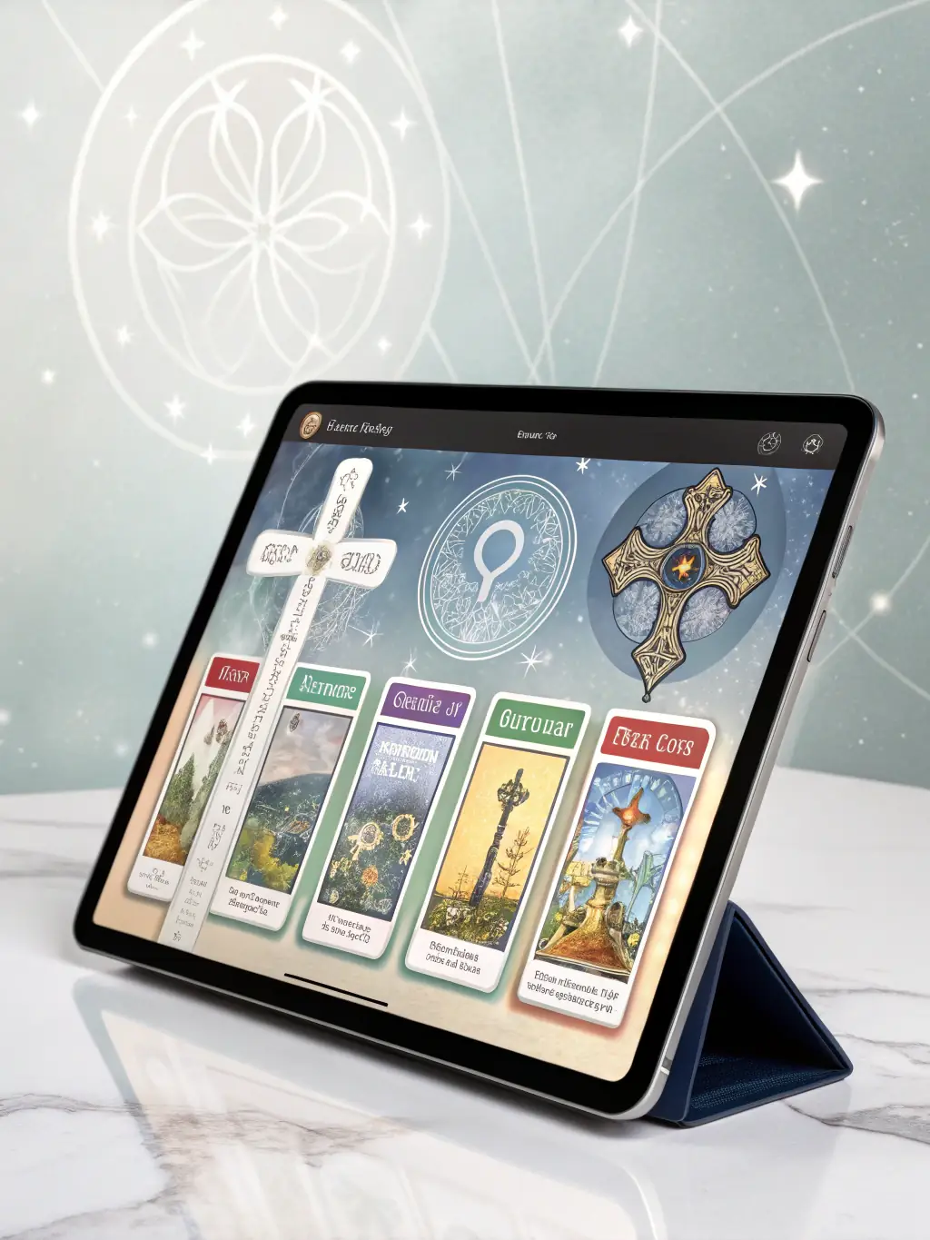 A screenshot of a live chat interface with sample messages between a tarot reader and a client, set against a mystical, dark purple background, showcasing the interactive communication during a MoonveilMystic reading.